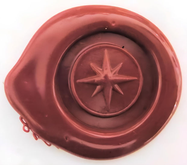 ref: 0006675-5 Sceau artisanal en étain" Rose des vents "