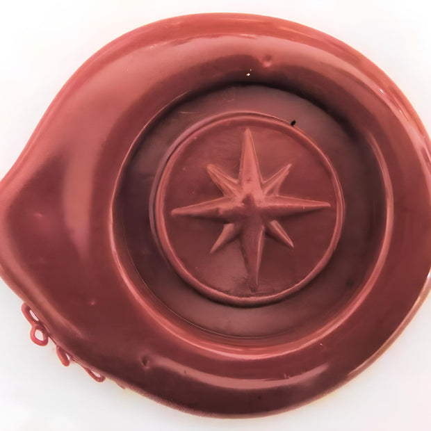 ref: 0006675-5 Sceau artisanal en étain" Rose des vents "