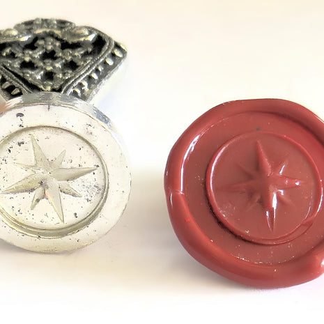 Ref: 0006675-5 Sceau artisanal en étain" Rose des vents "