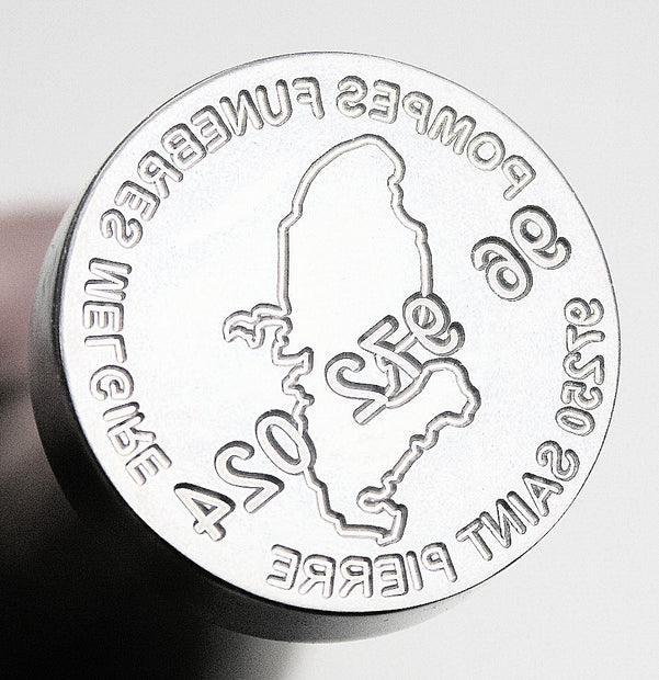 ref: 0007085-2: Sceau avec une pastille de 30 mm avec logo